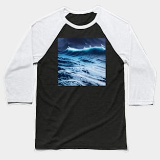 Hyperrealistic blue ocean waves Baseball T-Shirt